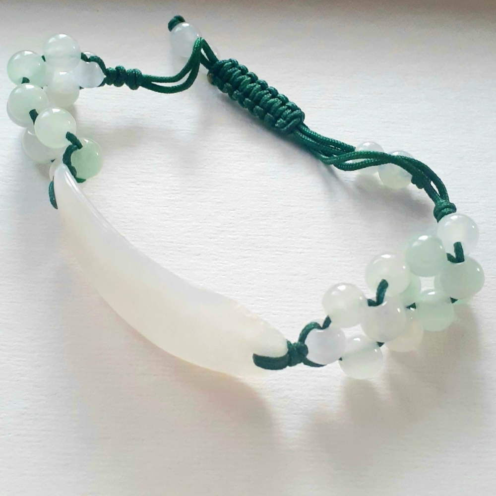 Jadeite Light Jade Good Luck Adjustable Bracelet Never Worn